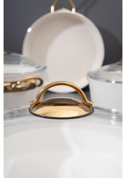 7 Parça Ewx Metal Kulp Beyaz Granit Tencere Seti – 26 cm modelleri