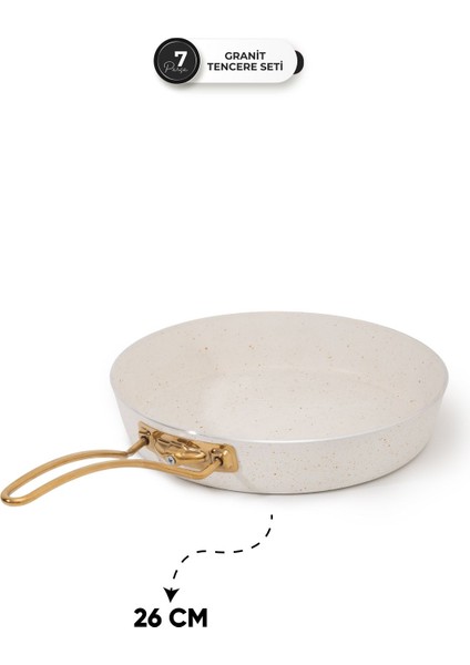 7 Parça Ewx Metal Kulp Beyaz Granit Tencere Seti – 26 cm indirimleri