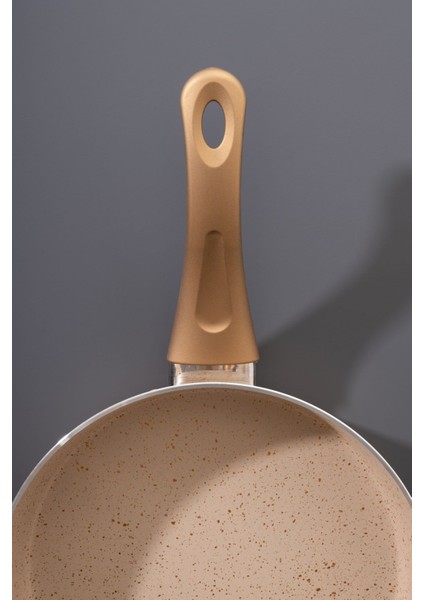 7 Parça Ewx Bakalit Kulp Krem Granit Tencere Seti - 26 cm