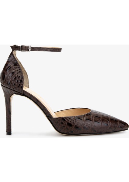 Kadın Kahverengi Topuklu Ayakkabı 1074 2305 Bn Ayk Y25 Kahve Tmsh