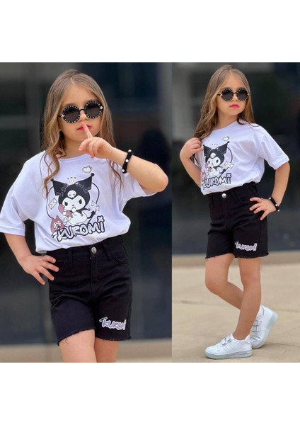Kız Çocuk Tarz Şort Takım Bluz+Şort Takım 2601B