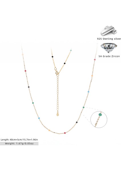 Gökkuşağı Kasketleri Kadın Kolye Rengi Boncuklar Düzensiz Iu Aynı Kolye Köprücük Kemiği Zinciri (Yurt Dışından)