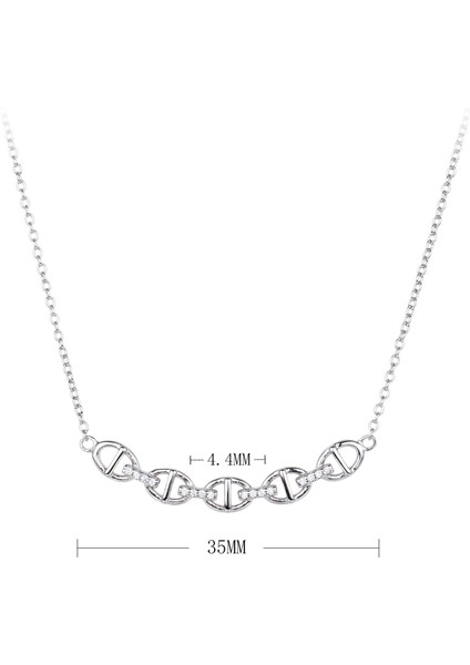 S925 Gümüş Moda Kolye Kişilik Mizaç Popüler Köprücük Kemiği Kolye Kadın (Yurt Dışından)