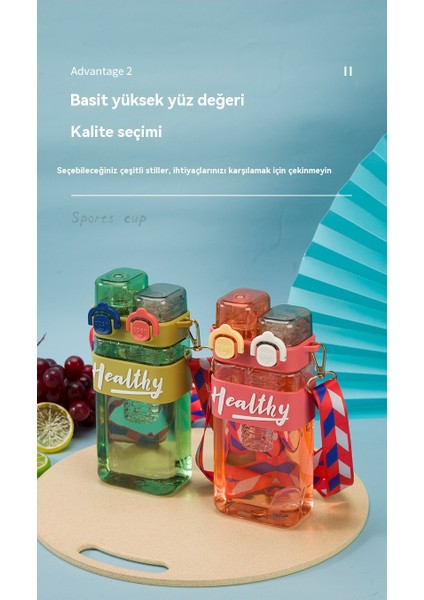 Yeni Çift Içecek Çift Kapaklı Çocuk Pipetli Bardak (Yurt Dışından)