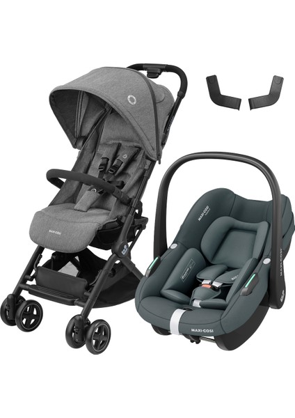 Lara2-Pebble S Tek Elle Katlanabilen Ultra Kompakt Seyahat Sistem Bebek Arabası Grey-Graphite