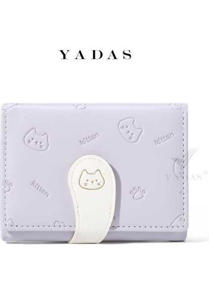 Yadas Sevimli Bayan Kart Tutucu Moda Toka Kayışı Pu Kısa Üç Katlı Para Cüzdanı Cüzdanı (Yurt Dışından)