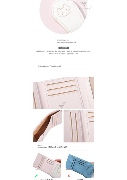 Yadas Sevimli Bayan Kart Tutucu Moda Toka Kayışı Pu Kısa Üç Katlı Para Cüzdanı Cüzdanı (Yurt Dışından) fiyatları