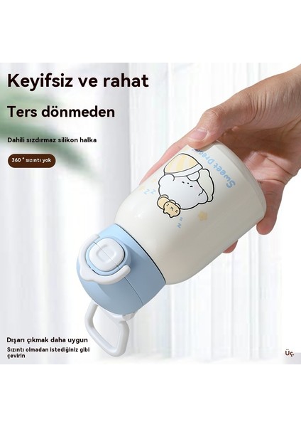 Çocuk Büyük Kapasiteli Çift Içecek Karikatür Öğrenci Pipetli (Yurt Dışından)