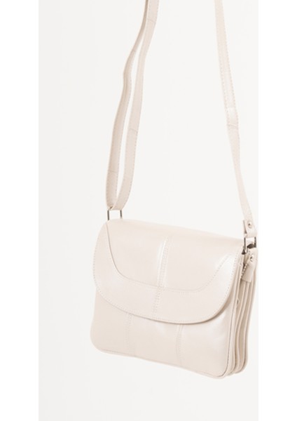 Rose Krem Hakiki Deri 3 Körüklü Kadın Omuz Çantası Çapraz Çanta indirimleri