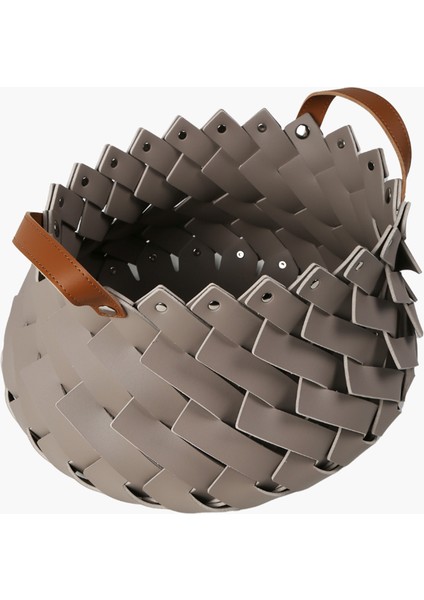 Deri Kulplu Storage Sütbeyaz L 40X27CM