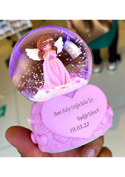 Kişiye Özel Mesajlı Işıklı Peri Kızı Melek Kar Küresi fiyatları