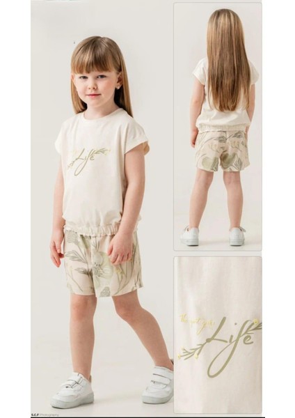 Kız Çocuk Dokuma Şortlu Takım 3800-065