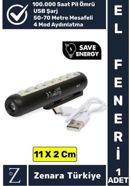 Profesyonel Kamp Avcı Güvenlik Okul Deprem Balıkçı Güçlü Işık 4 Mod Aydınlatma Mini El Feneri