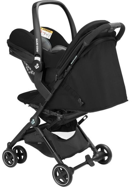 Lara2-Pebble S Tek Elle Katlanabilen Ultra Kompakt Seyahat Sistem Bebek Arabası Black