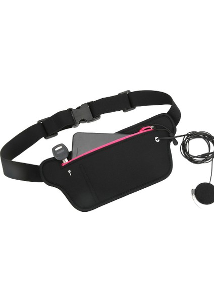 Açık Hava Neoprene Spor Koşu Dar Bel Çantası Paketi Mağaza Telefon Cüzdangül Kırmızısı (Yurt Dışından)