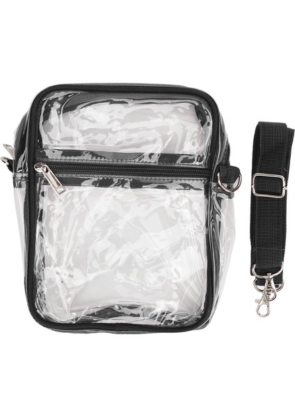 Şeffaf Askılı Çanta Pvc Şeffaf Fermuar Su Geçirmez Ayarlanabilir Çanta Messenger Omuzdan Askili Çanta Erkek Kız Siyah (Yurt Dışından)