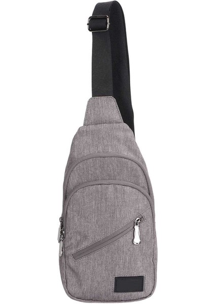 Öküz Pulluk Erkek Göğüs Çanta Su Geçirmez Rahat Göğüs Tek Kollu Çanta Polyester Omuz Messenger Açık Gri (Yurt Dışından)