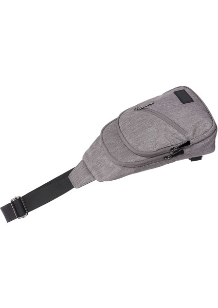 Öküz Pulluk Erkek Göğüs Çanta Su Geçirmez Rahat Göğüs Tek Kollu Çanta Polyester Omuz Messenger Açık Gri (Yurt Dışından)