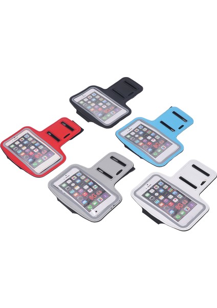 5 Adet Dokunmatik Ekranlı Cep Telefonu Kol Bandı Su Geçirmez Koşu Kol Bandı Spor Telefon Kılıfı Gök Mavisi Siyah Beyaz Kırmızı Gri (Yurt Dışından)