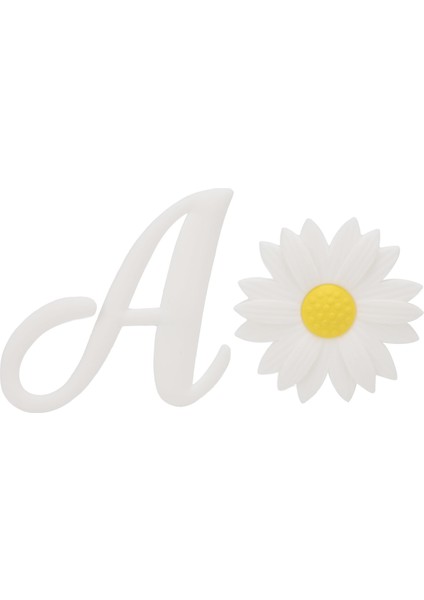 2 Adet Plaj Çantası Dekoratif Takılar Silikon Mektup Takılar Dekoratif Alfabe Yazı Aksesuarlarıek Takılar Plaj Çantası Için Mektup A + Beyaz Krizantem (Yurt Dışından)