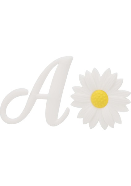 2 Adet Plaj Çantası Dekoratif Takılar Silikon Mektup Takılar Dekoratif Alfabe Yazı Aksesuarlarıek Takılar Plaj Çantası Için Mektup A + Beyaz Krizantem (Yurt Dışından)