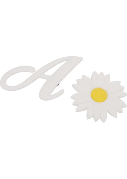 2 Adet Plaj Çantası Dekoratif Takılar Silikon Mektup Takılar Dekoratif Alfabe Yazı Aksesuarlarıek Takılar Plaj Çantası Için Mektup A + Beyaz Krizantem (Yurt Dışından)