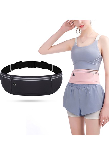 Bel Çantası Naylon Büyük Kapasiteli Su Geçirmez Elastik Hafif Fanny Paketi Fitness Spor Egzersiz Için Siyah (Yurt Dışından)