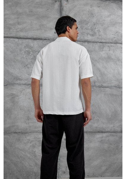 Beyaz Mrk Çizgili Oversize Gömlek fırsatları