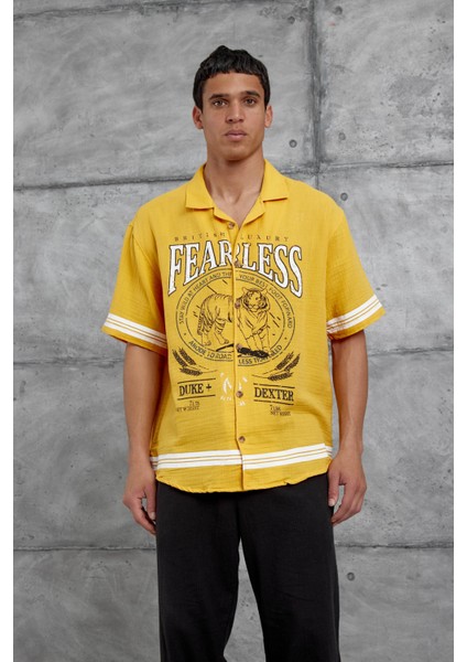 Hardal Fearless Baskılı Oversize Gömlek
