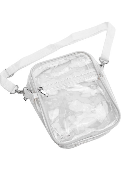 Şeffaf Askılı Çanta Pvc Şeffaf Fermuar Su Geçirmez Ayarlanabilir Çanta Messenger Omuzdan Askili Çanta Erkek Kız Için Beyaz (Yurt Dışından)