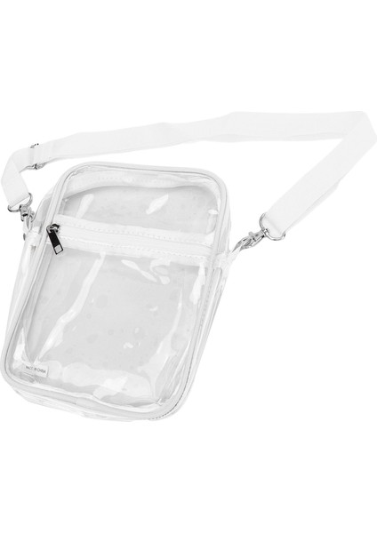 Şeffaf Askılı Çanta Pvc Şeffaf Fermuar Su Geçirmez Ayarlanabilir Çanta Messenger Omuzdan Askili Çanta Erkek Kız Için Beyaz (Yurt Dışından)