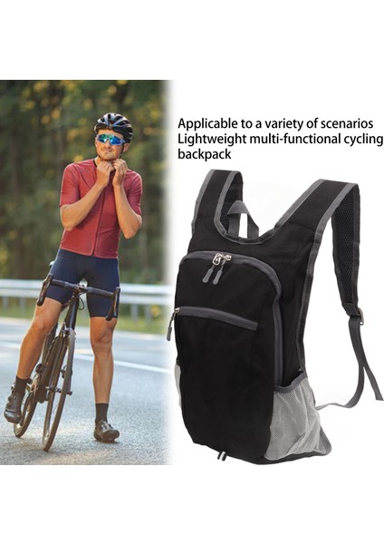 Hafif Packable Sırt Çantası Su Geçirmez Seyahat Yürüyüş Sırt Çantası Açık Spor Katlanabilir Sırt Çantası Siyah (Yurt Dışından)