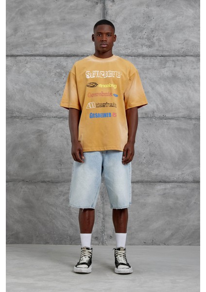 Hardal Sebizegva Baskılı Oversize Tshirt