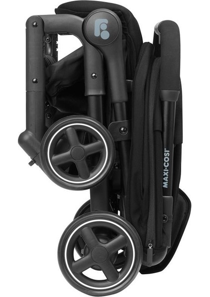 Lara2-Pebble S Tek Elle Katlanabilen Ultra Kompakt Seyahat Sistem Bebek Arabası Black