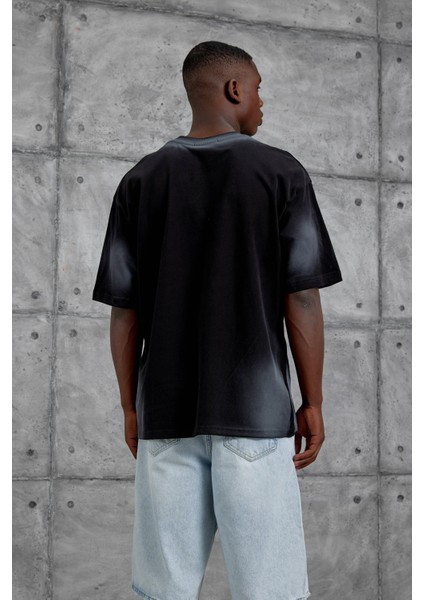 Siyah Sebizegva Baskılı Oversize Tshirt modelleri