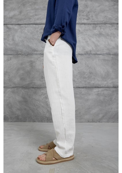 Beyaz Nmrc Müslin Baggy Pantolon modelleri