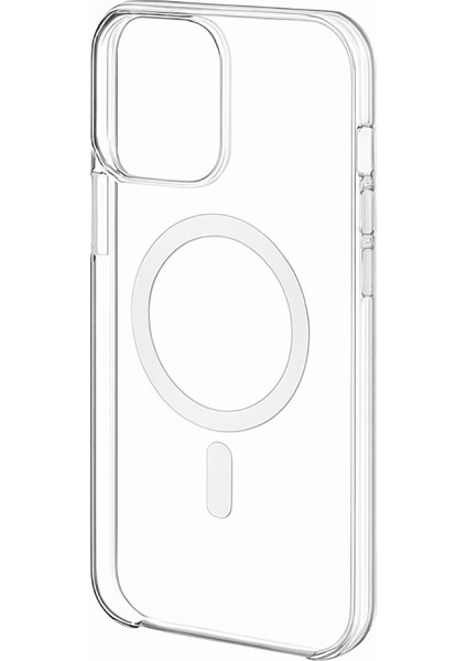 IPhone 14 Promax Magsafe Özellikli Mika Sert Plastik Alt Kısmı Açık Transparan Görünümlü Lüks Kılıf