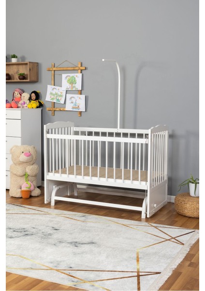 Ahşap Beşik Anne Yanı Beşik Beyaz 60X120 - Uyku Setsiz Yataksız fiyatları