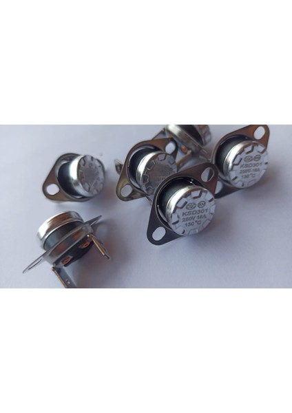 Termostat KSD301 Termostat 130°C 16A 250V Nc Termostat 250V 16A 130°C 6 Adet KSD301 130 °c Limit Termostat Nc 250V 16A