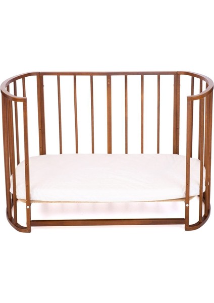 Ahşap Beşik Anne Yanı Beşik Ceviz 60X120 - Uyku Setsiz Tek Yataklı