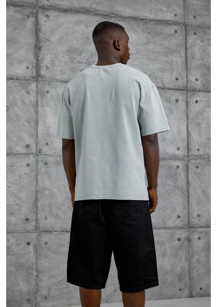 Gri Metalhead Yazılı Yıkamalı Tshirt fırsatları