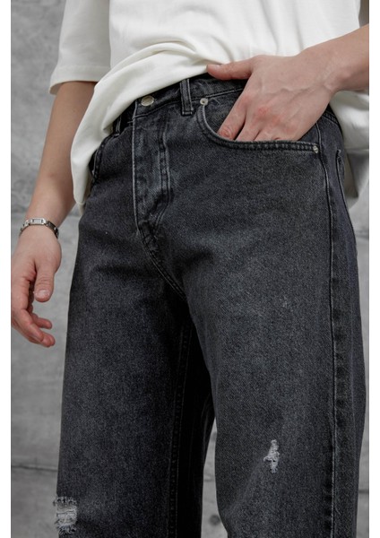 Füme MB Yırtık Detaylı Baggy Jean fiyatları