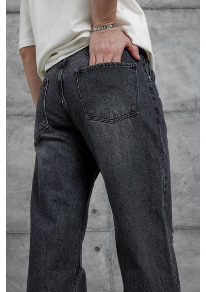 Füme MB Yırtık Detaylı Baggy Jean indirimleri