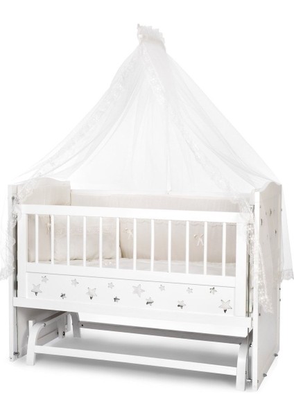 Ahşap Bebek Beşiği Anne Yanı Beşik Doğal Yeni Doğan 60X120 Uyku Seti Yatak fiyatları