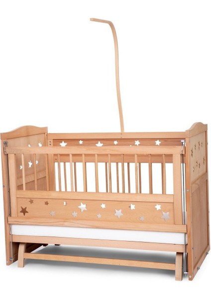 Ahşap Beşik Anne Yanı Beşik Organik (Boyasız) 60X120 - Uyku Setsiz ve Yataksız modelleri