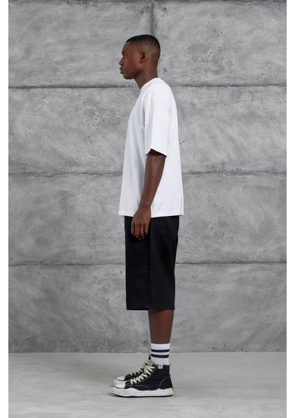 Beyaz Yakada Rakam Baskılı Oversize Tshirt modelleri