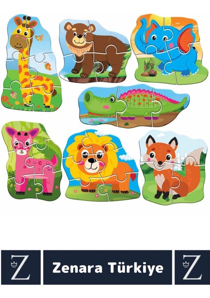 Çocuk Eğitici Koordinasyon Hayvanları Tanıma Zeka Geliştirici Eğlenceli My Best Puzzle-Hayvanlar fiyatları