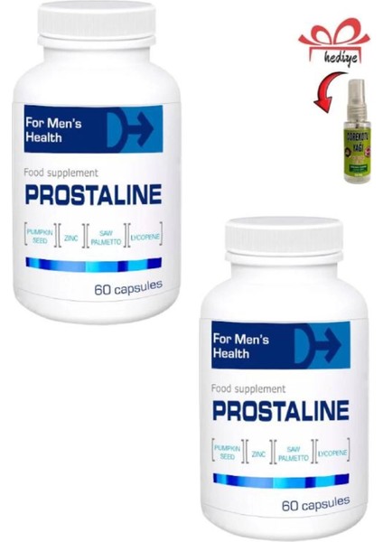 Prostaline Pro.statla Sorunu Olan Erkeklere Akış Rahatlatma Desteği 60'lı x 2 Adet+Çörekotu Yağı