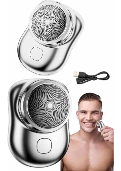 Mini Sıfır Sakal Yanak Tıraş Makinesi USB Şarjlı Sıfır Sakal Taşınabilir Korumalı