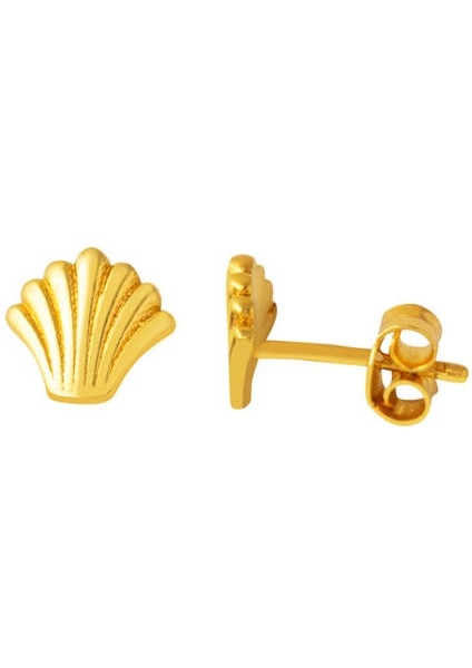 Deniz Kabuğu 22 Ayar Klipsli Küpe